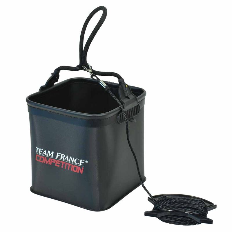 Seau souple 4.5l team france en eva + corde - Pr&eacute;paration Amor&ccedil;age | Pacific P&ecirc;che