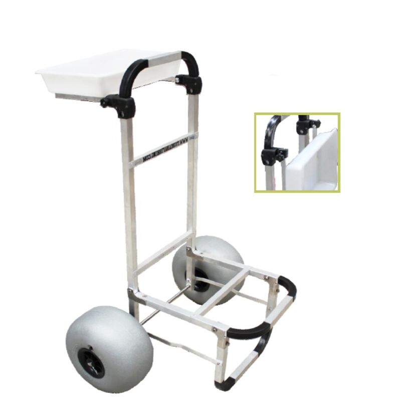 Chariot aluminium turkana eco plus ii rues &agrave; basse pression + bac - Chariots | Pacific P&ecirc;che