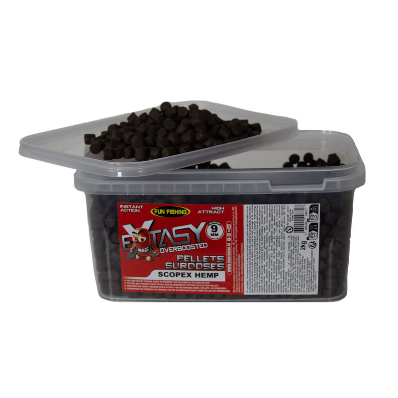 Pellets Fun Fishing Extasy Pellets Surdosés Seau 2kg - 9mm Scopex Hemp - Amorçages | Pacific Pêche