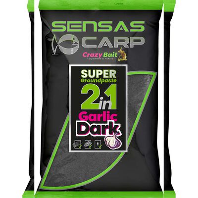 Pate d'Eschage Sensas Super Groundpaste 2en1 Garlic Dark 1kg - P&acirc;tes D'eschage | Pacific P&ecirc;che
