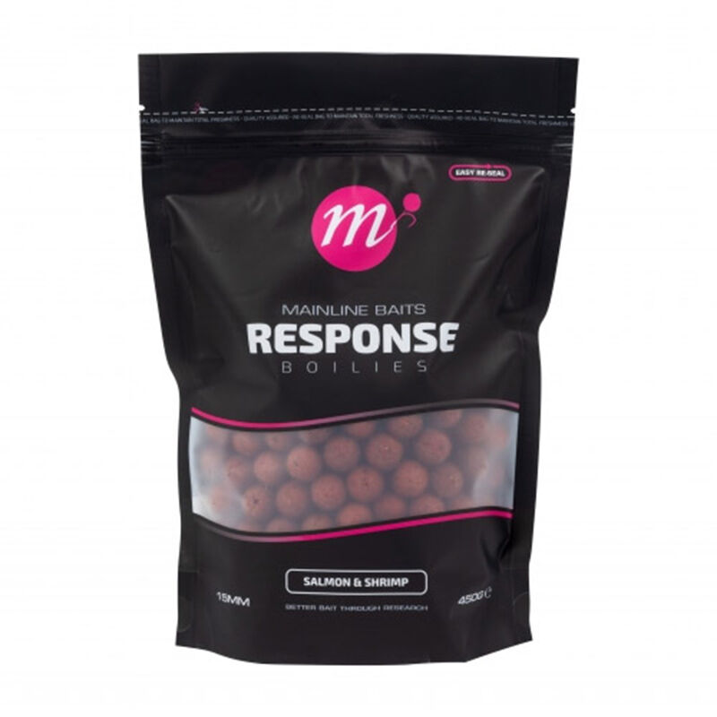 Bouillettes Mainline Response Salmon & Shrimp 15 mm 450 g - Denses | Pacific P&ecirc;che