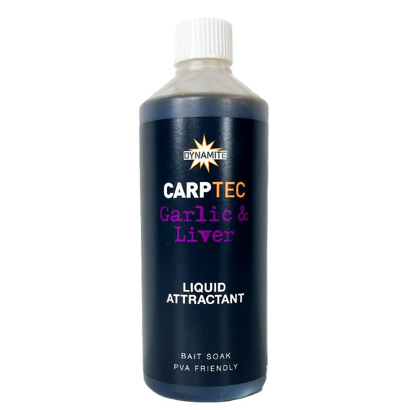 Liquide Attractant Dynamite Baits CarpTec Garlic & Liver 500ml - Boosters / dips | Pacific P&ecirc;che