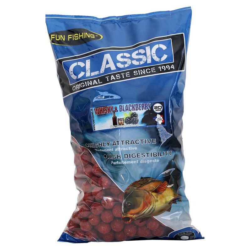 Bouillettes carpe fun fishing classic Whisky BlackBerry 20mm 4kg - Denses | Pacific Pêche