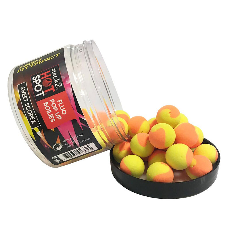 Bouillettes flottantes mack2 sweet scopex high attract fluo pop up two tone - Flottantes | Pacific P&ecirc;che