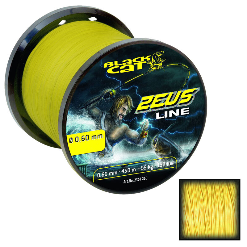 Tresse silure black cat zeus line jaune 4 brins - Tresses | Pacific Pêche