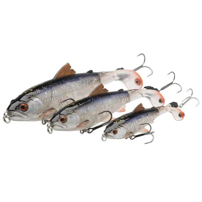 Leurre De Surface Minnow – 11.5cm – 17g – Tête Rouge / Corps Jaune Holo – Bruiteur