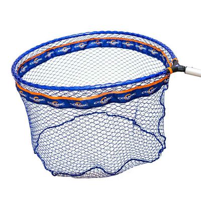 Filet de pêche / épuisette télescopique - 2x - bleu - métal - 38,5
