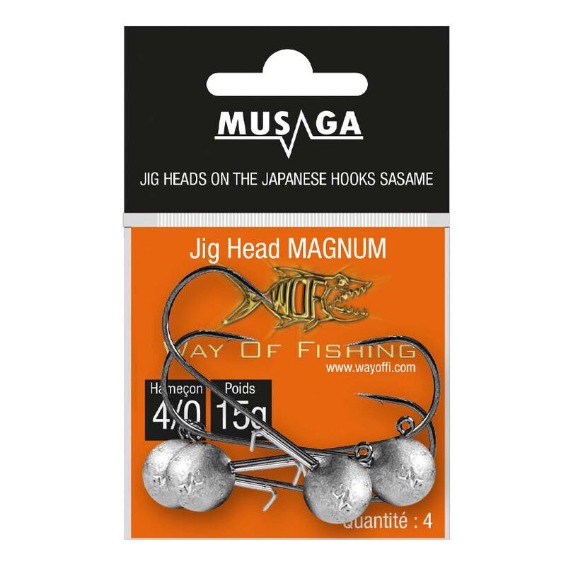 T&ecirc;tes Plomb&eacute;es Ronde Musaga Jighead Magnum H7/0 (x4) - T&ecirc;tes plomb&eacute;es | Pacific P&ecirc;che