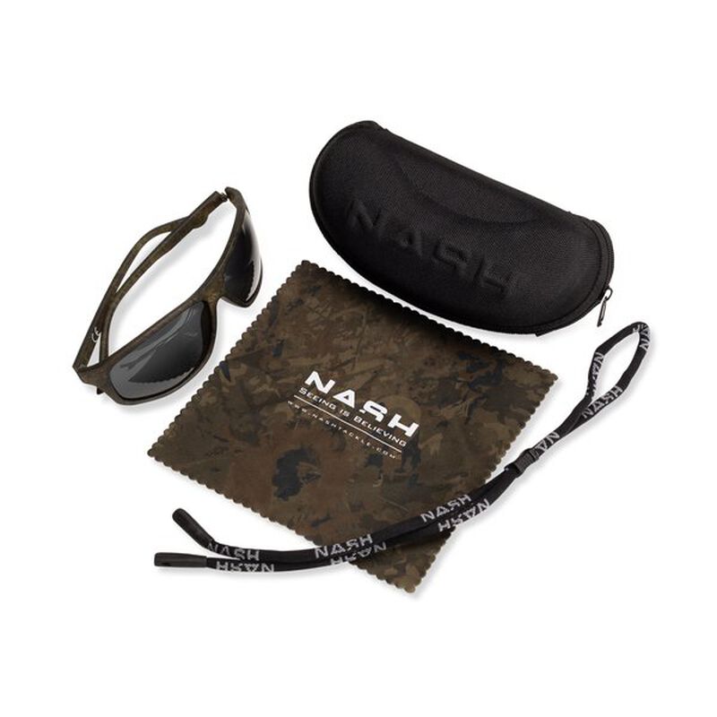 Lunette Polarisante Nash Camo Wraps Grey Lenses - Lunettes | Pacific P&ecirc;che