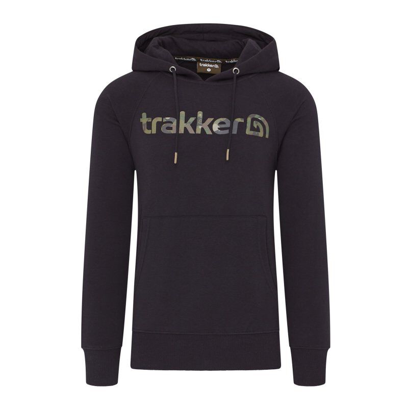 Sweatshirt Trakker CR Logo Hoody Black Camo - Vêtements carpistes | Pacific Pêche