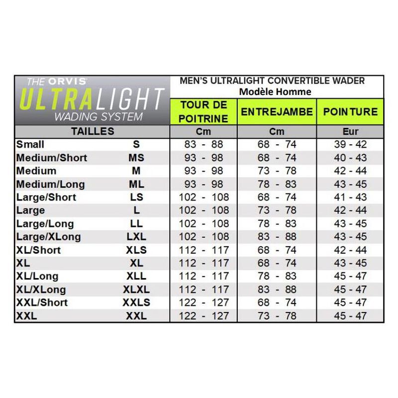 Waders respirant Orvis Ultralight Convertible - Respirant | Pacific P&ecirc;che