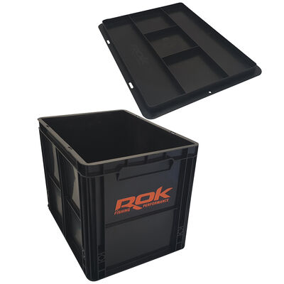 Caisse de rangement rok kit crate 433 noir + couvercle - Boîtes | Pacific Pêche