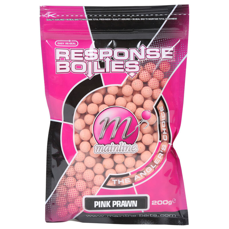 Bouillettes Mainline Shelf Life Boilies Pink Prawn 10mm 200gr - Denses | Pacific P&ecirc;che