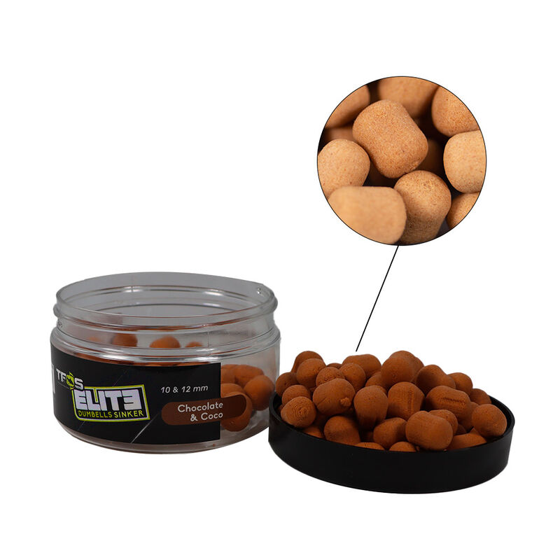 Dumbells Sinker Teos Elite 10/12mm Chocolat/Coco - Dumbells / Bouillettes | Pacific Pêche