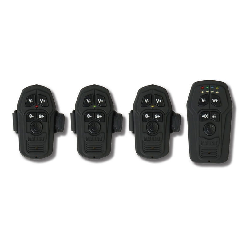 Coffret détection silure madcat smart alarm set 3+1 rouge / vert / jaune - Coffrets | Pacific Pêche