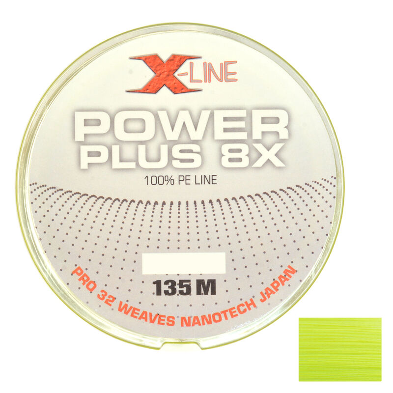 Tresse X-Line Power Plus 8x Jaune 135m - Tresses | Pacific P&ecirc;che