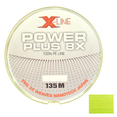 Tresse carnassier x-line power plus 8x yellow 8 brins 135m - Tresses | Pacific Pêche