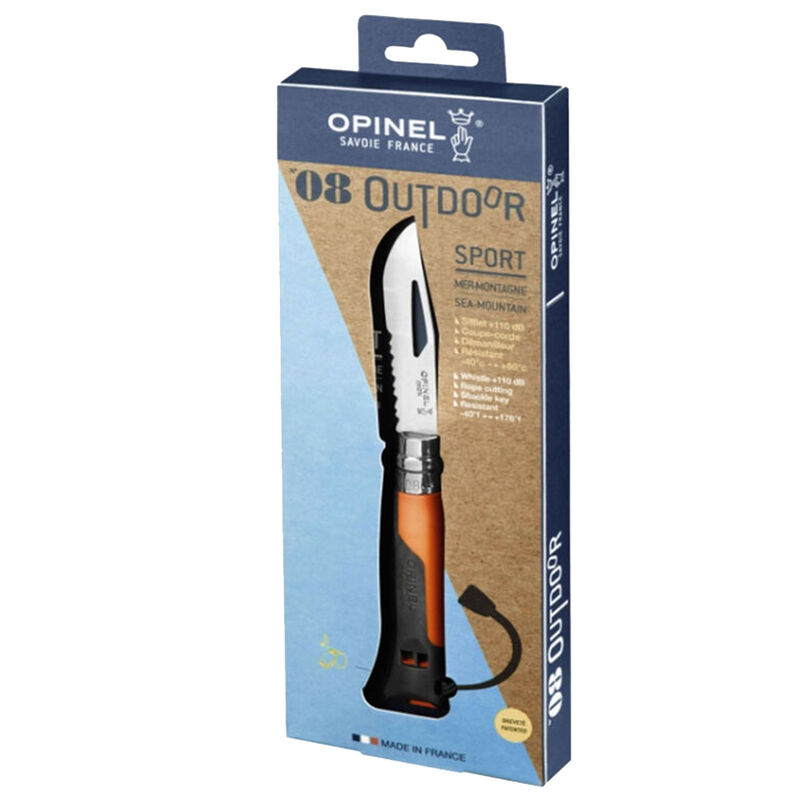 Couteau Opinel N&deg;08 Outdoor Orange - Coutellerie | Pacific P&ecirc;che