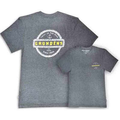 T-shirt Grundens Rope Knot SS T-shirt Heather Charcoal - Vêtements | Pacific Pêche