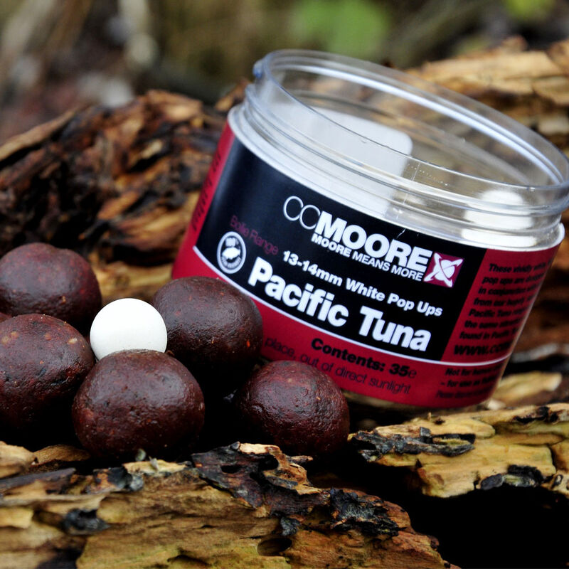 Bouillettes flottantes carpe cc moore pacific tuna white pop ups 13/14mm (x35) - Flottantes | Pacific P&ecirc;che