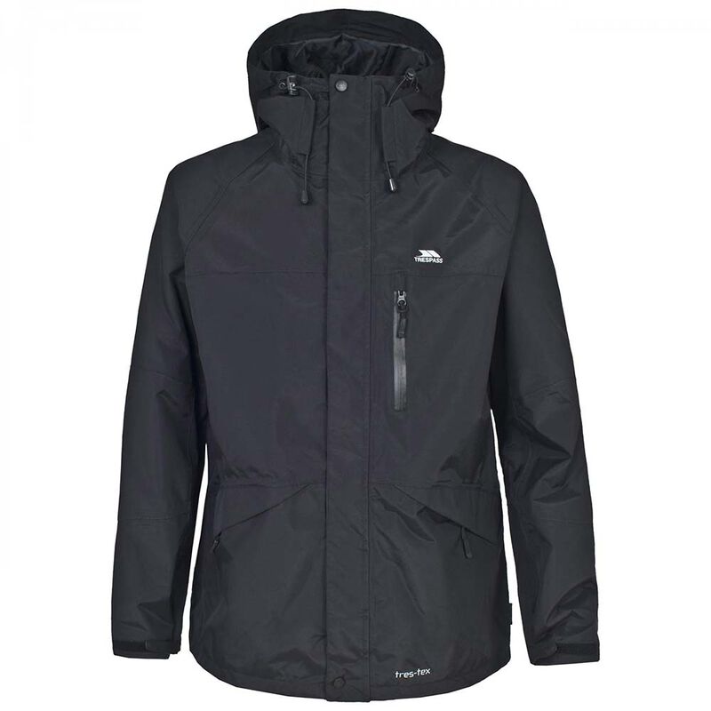 Veste impermeable homme trespass corvo jacket black - Vêtements | Pacific Pêche