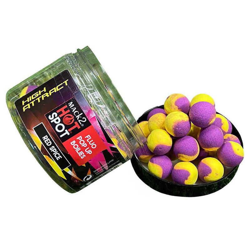 Bouillettes flottantes mack2 red spice high attract fluo pop up two tone - Flottantes | Pacific P&ecirc;che