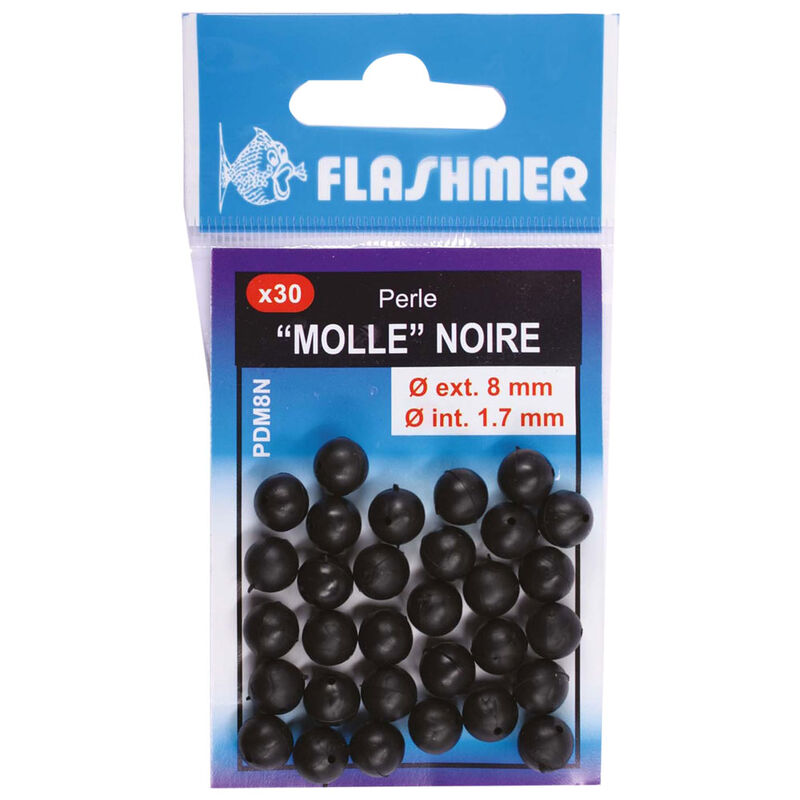 Perles molles noires flashmer pour montage coulissant daurade - Perles | Pacific Pêche