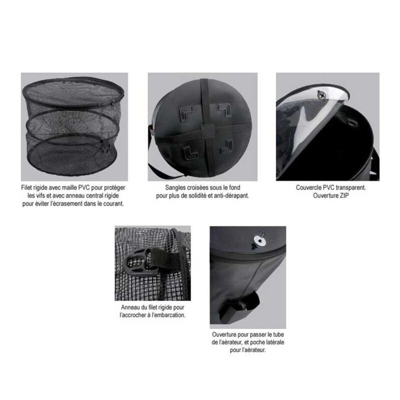 Seau &agrave; vifs silure cat spirit - Viviers / A&eacute;rateurs | Pacific P&ecirc;che