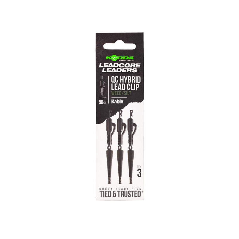 Leadcore Korda Kable Leadcore Leader Hybrid Lead Clip QC Swivel 50cm - Leadcore | Pacific P&ecirc;che
