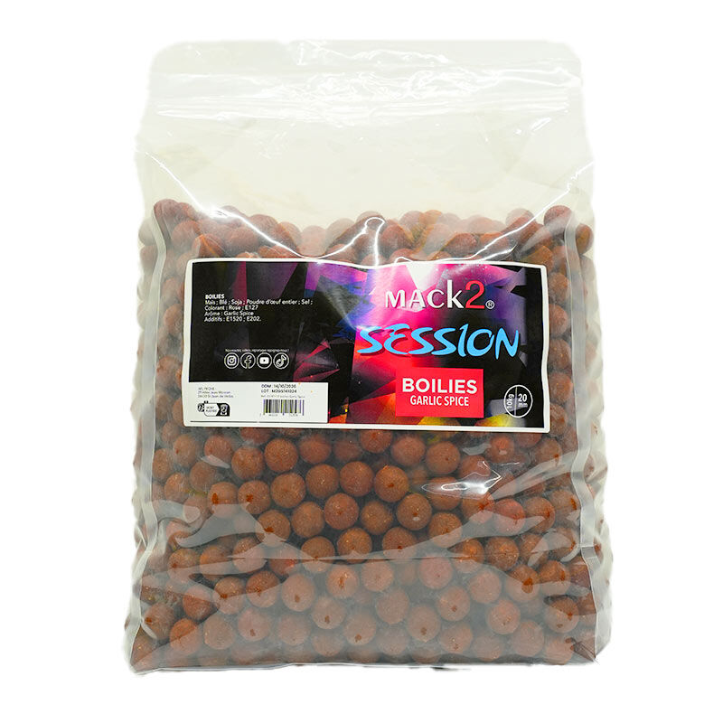 Bouillettes Mack2 Session Garlic Spice 20mm 10kg - Equilibr&eacute;es | Pacific P&ecirc;che