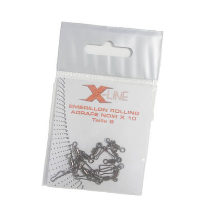 Émerillon à agrafe carnassier x-line noir (x10) - Emerillons | Pacific Pêche
