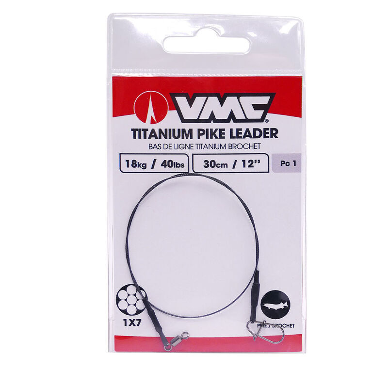 Bas de ligne VMC Titanium Pike Leader 18kg (x1) - Bas de ligne montés | Pacific Pêche