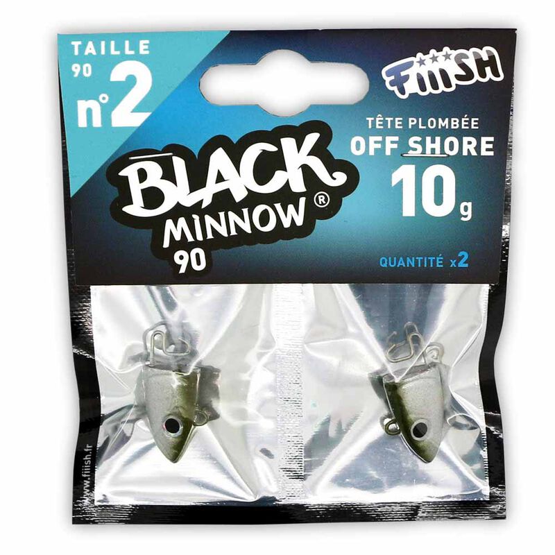 T&ecirc;te plomb&eacute;e fiiish black minnow 90 off shore 10g (x2) - T&ecirc;tes Plomb&eacute;es | Pacific P&ecirc;che