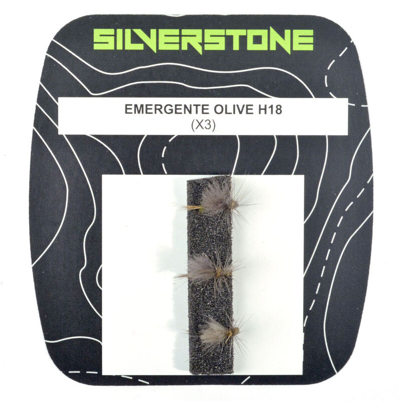 Mouche émergente silverstone émergente olive h18 (x3) - Emergentes | Pacific Pêche