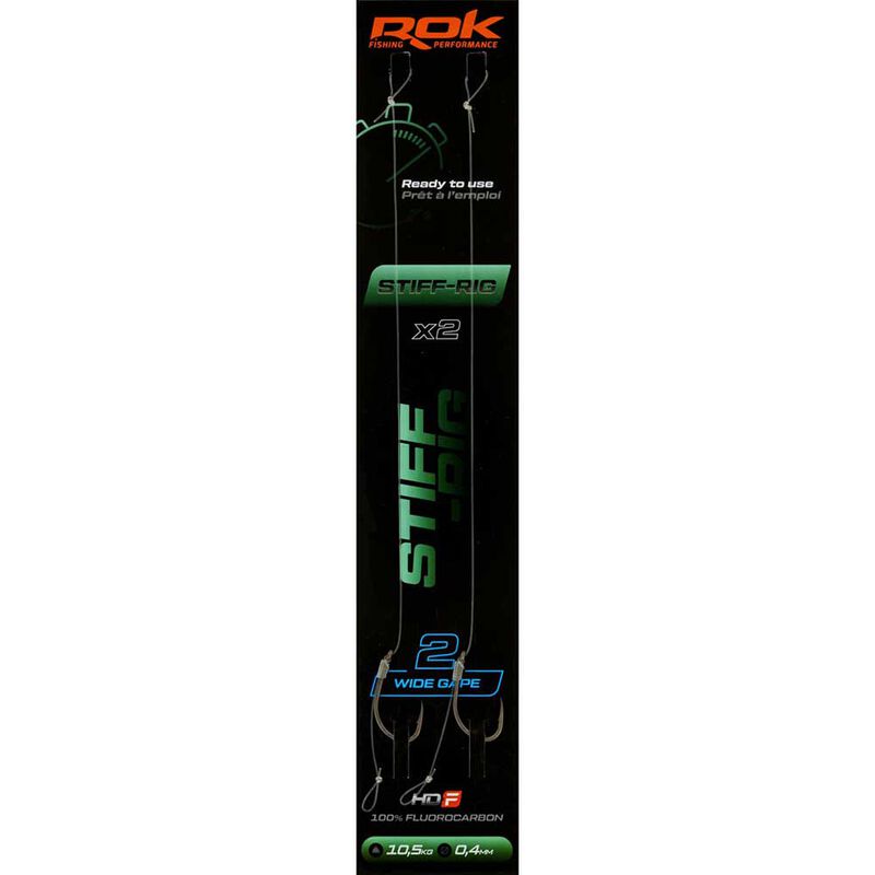 Bas de Ligne Rok Stiff Rig Wide Gape (x2) - Bas de Ligne Mont&eacute;s | Pacific P&ecirc;che