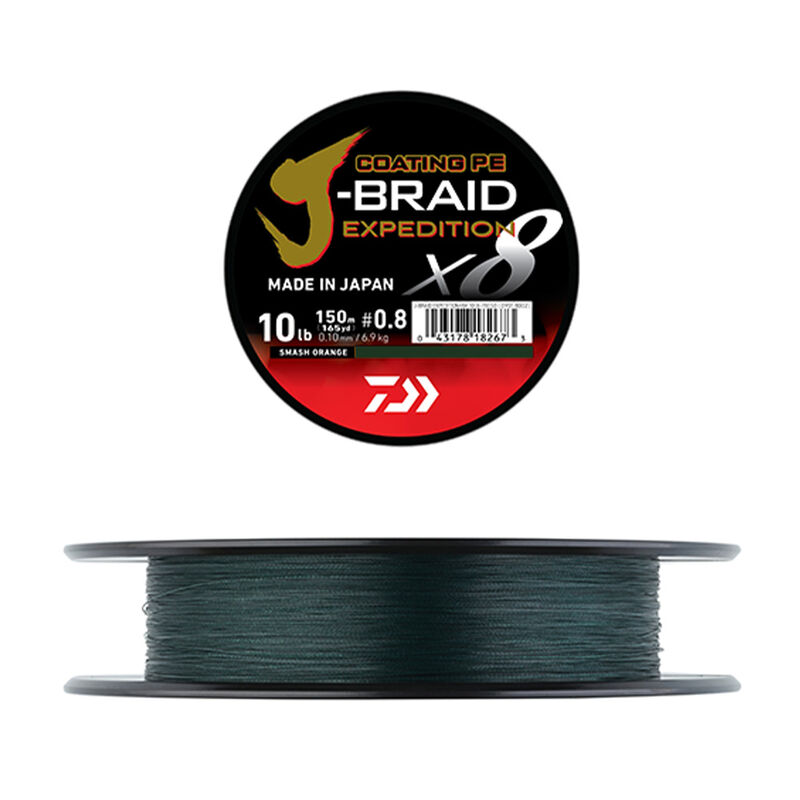 Tresse Daiwa J-Braid Expedition x8 150m Dark Green - Tresses | Pacific P&ecirc;che