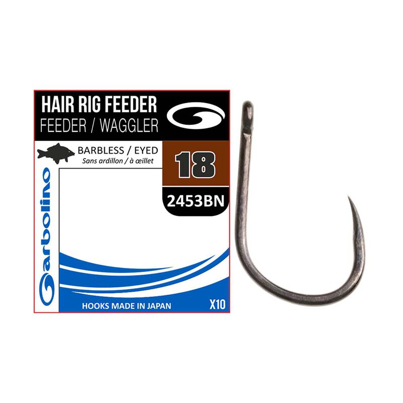 Hameçon non monté Garbolino Hair rig Feeder/ Waggler (x10) - Hameçons / bas de ligne feeder | Pacific Pêche