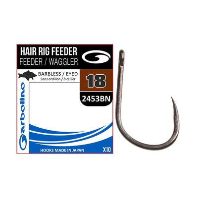 Hameçon non monté Garbolino Hair rig Feeder/ Waggler (x10) - Hameçons / bas de ligne feeder | Pacific Pêche