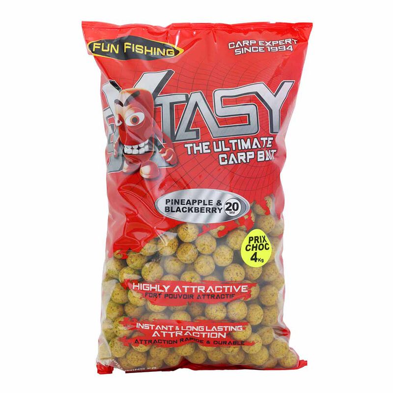 Bouillettes funfishing extasy Pineapple et Blackberry 4kg 20mm - Denses | Pacific Pêche