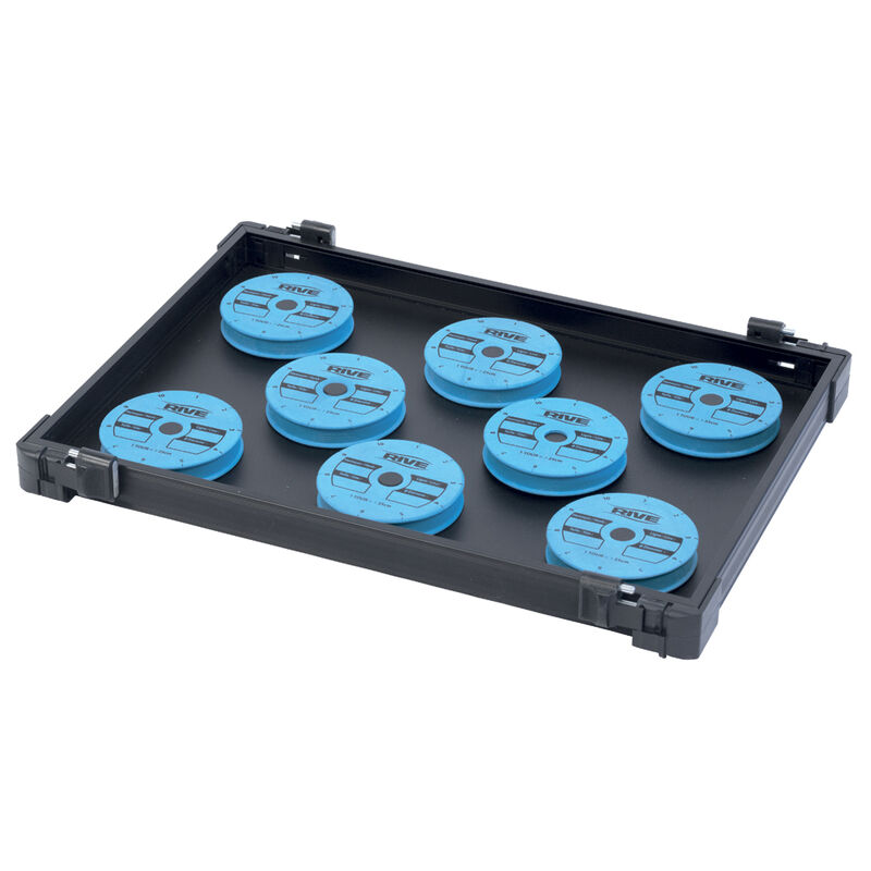 Casier rive anodisé noir + 8 bobines feeder - Casiers, Kits Godets et Tiroirs | Pacific Pêche