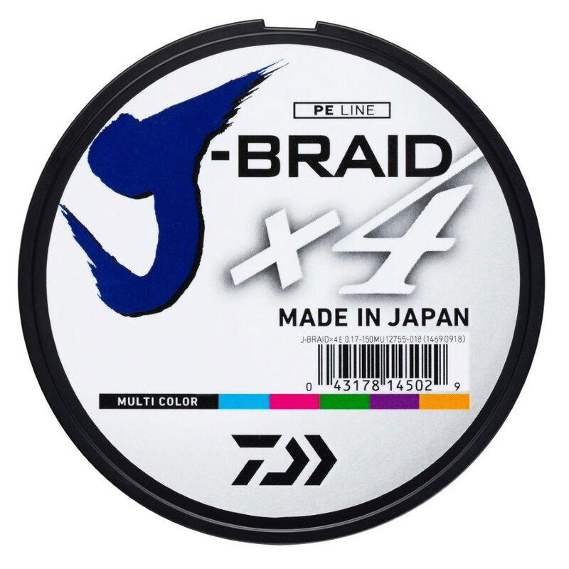 Tresse daiwa jbraid 4 brins multicolore 500m - Tresses | Pacific P&ecirc;che