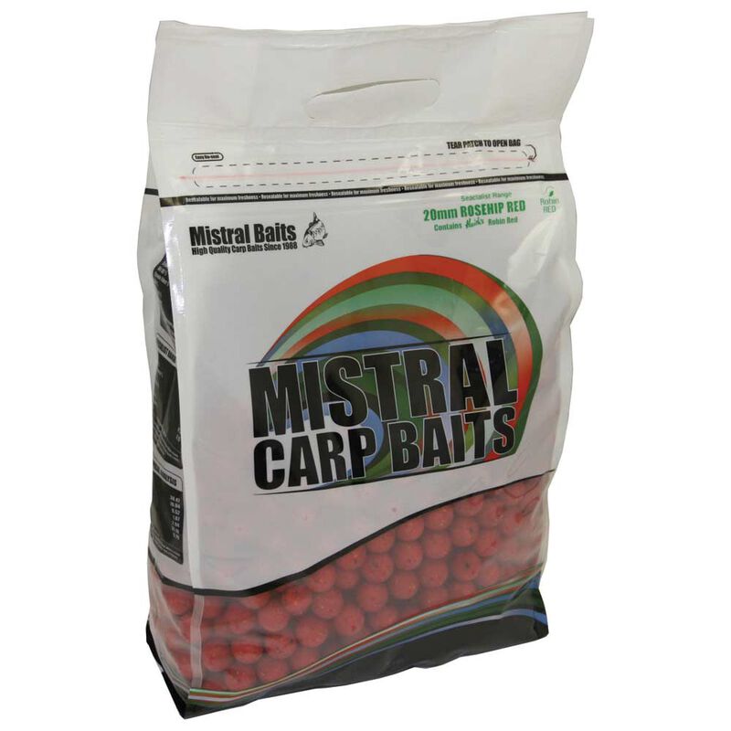 Bouillettes carpe mistral specialist range rosehip red boilies 20mm - Denses | Pacific P&ecirc;che