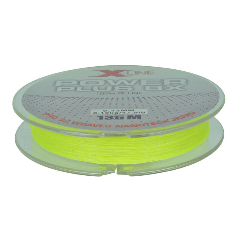 Tresse X-Line Power Plus 8x Jaune 135m - Tresses | Pacific P&ecirc;che