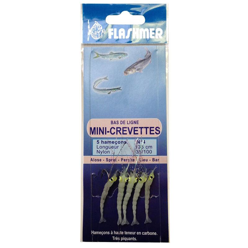 Mitraillette flashmer avançons mini crevettes - Bas de Lignes / Lignes Montées | Pacific Pêche