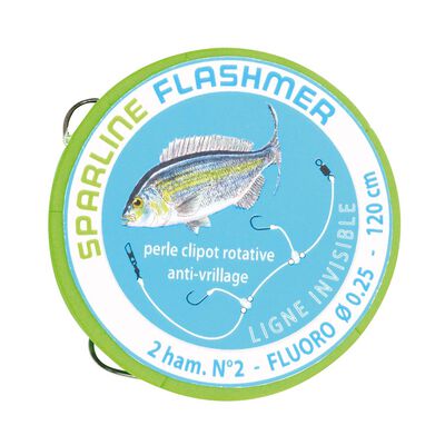 Bas de Ligne Flashmer Sparline Méditerranée 2 Hameçons - Bas de Lignes / Lignes Montées | Pacific Pêche