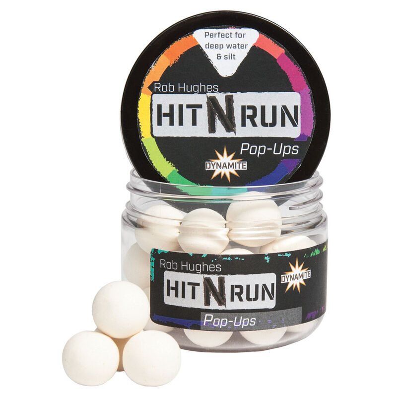 Bouillettes flottantes carpe dynamite baits hit n run pop-up white - Flottantes | Pacific P&ecirc;che