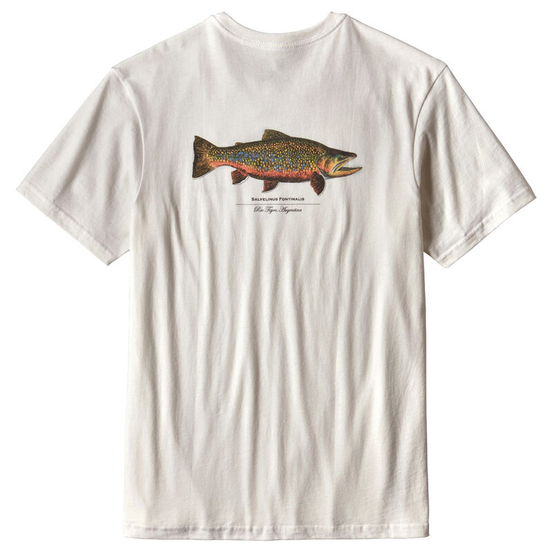 T-shirt patagonia m's world trout rio tigre (blanc) - Tee-shirts | Pacific P&ecirc;che