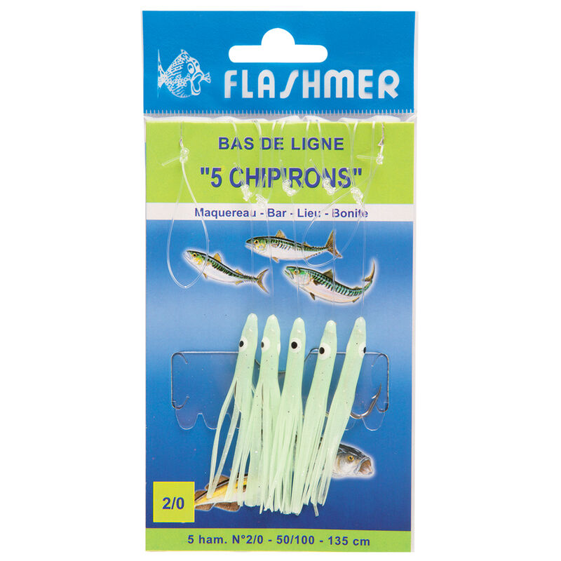 Bas de ligne mer flashmer 5 chipirons - Bas de Lignes / Lignes Montées | Pacific Pêche