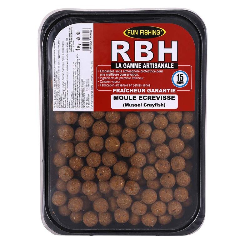 Bouillettes Fun Fishing RBH Boilies Moule Ecrevisse 800g - Denses | Pacific Pêche