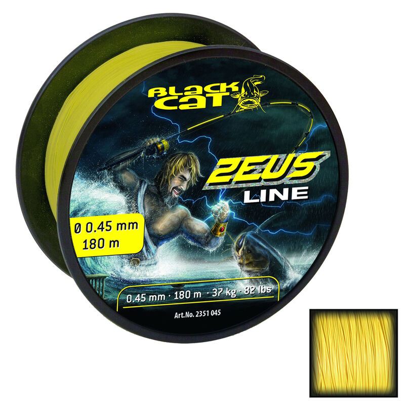 Tresse silure black cat zeus line jaune 4 brins - Tresses | Pacific Pêche
